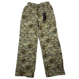 Forever 21 Women Digital Camo Cargo Pants Green Brown High Waist Straight Size S